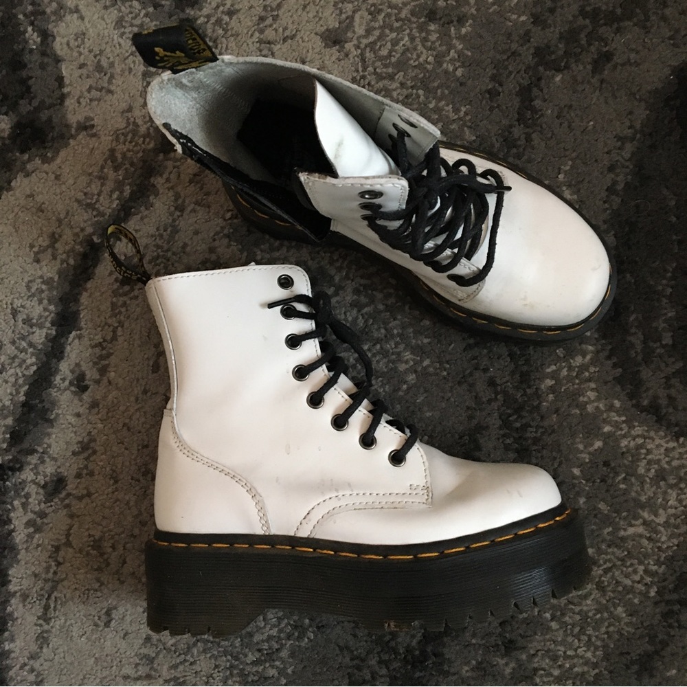 White Platform Doc Martens-women Size 5